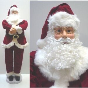 Vintage Life Size Animated Santa Door Greeter Five Feet Tall